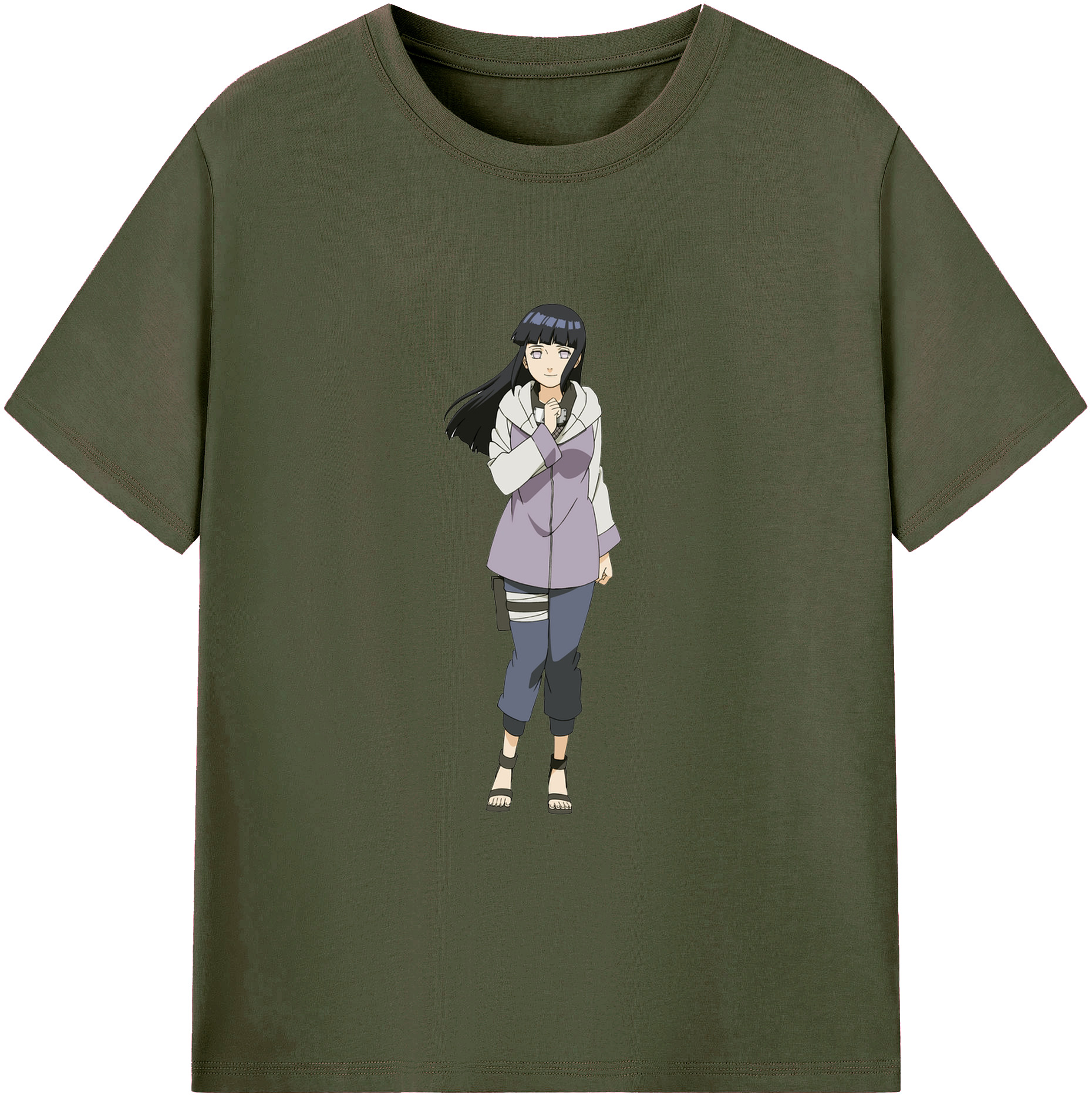 （画像用） NARUTO -ナルト- 日向ヒナタ Hyūga Hinata 綿100％ メンズ半袖Tシャツ｜肌触りやわらか＆通気性